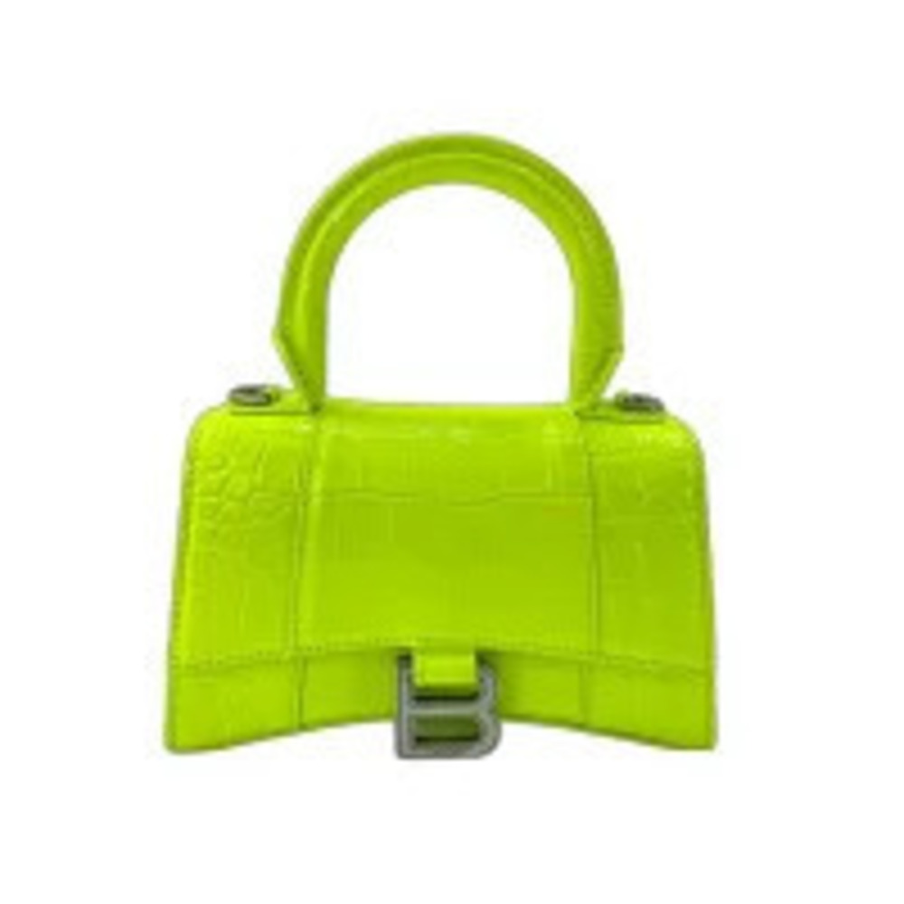 Balenciaga Hourglass Handbag Leather Yellow